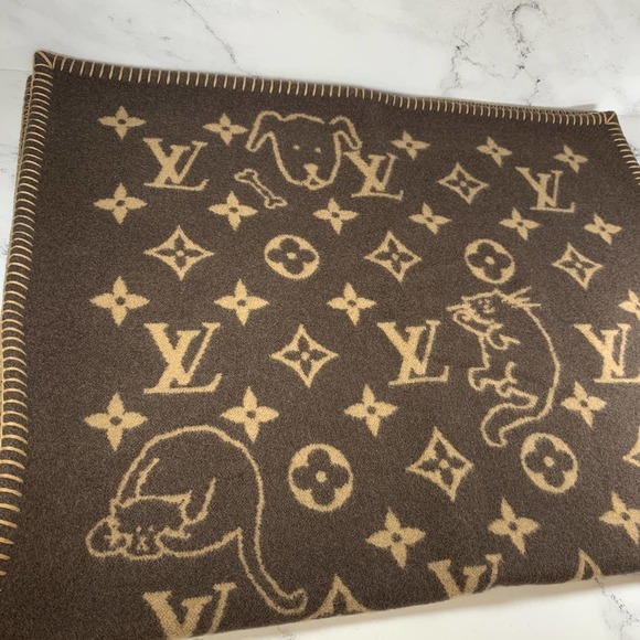 Louis Vuitton Catogram Blanket Lap Cashmere Grace Coddington Cats Throw Monogram - Picture 7 of 12